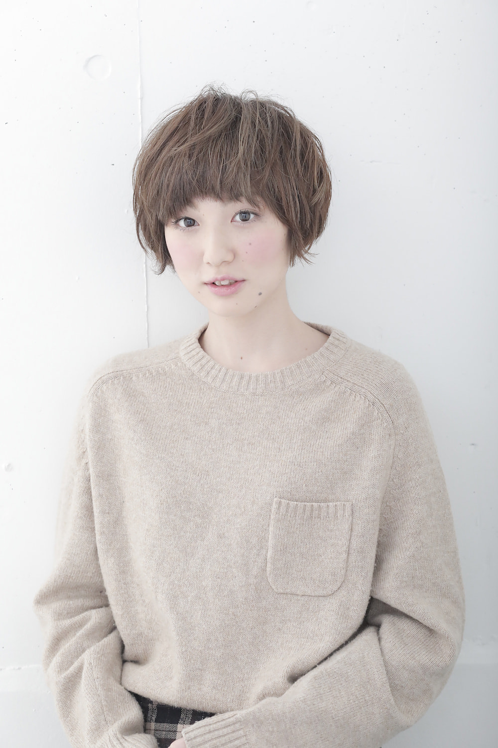 マッシュショートヘアスタイル（正面）